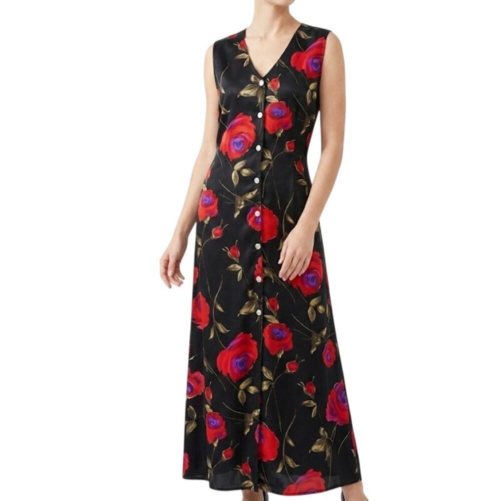 N.Y. Garment Factory Vintage Floral Maxi Dress 90's Grunge Plus Size Large